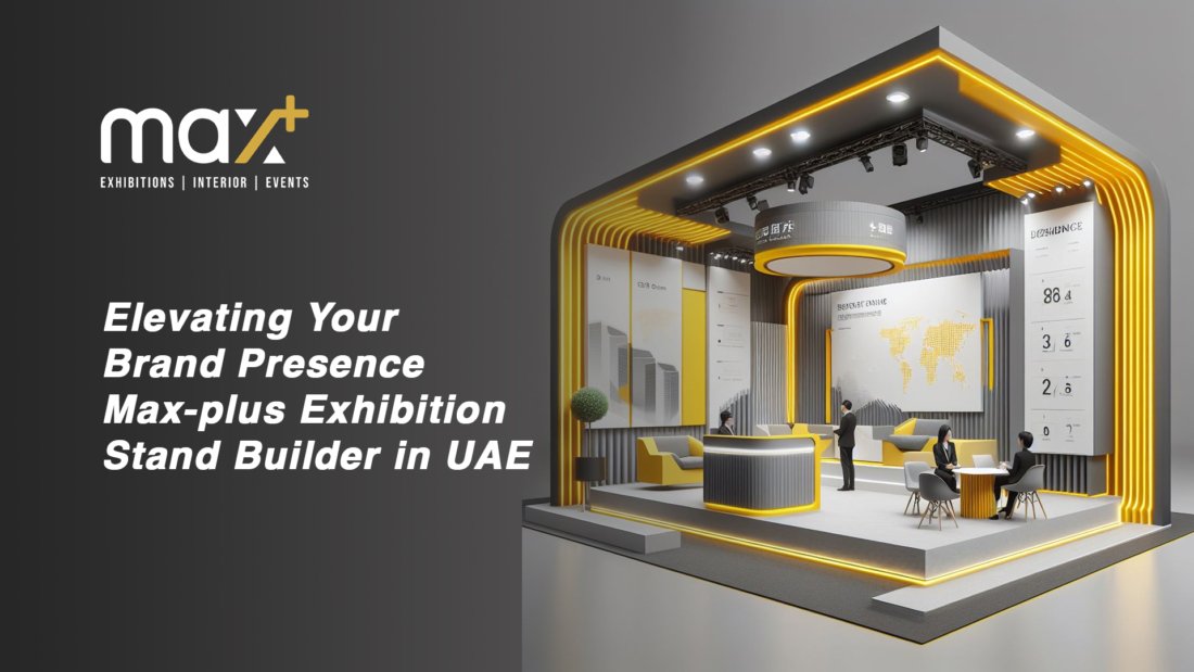 A sleek and modern exhibition stand designed by a professional builder in the UAE.